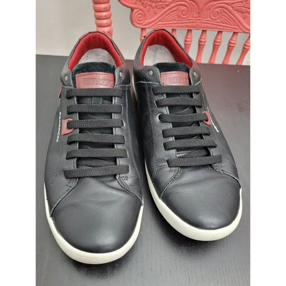 Ferracini Inifinity 2577C Black Leather Maroon Red Men's Size 10 Casual Driving - Picture 2 of 8